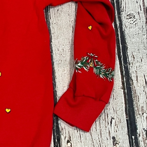 Vintage Holiday Time Dogs Ugly Christmas Sweater Xmas 1990s Red Sweatshirt - Picture 3 of 6